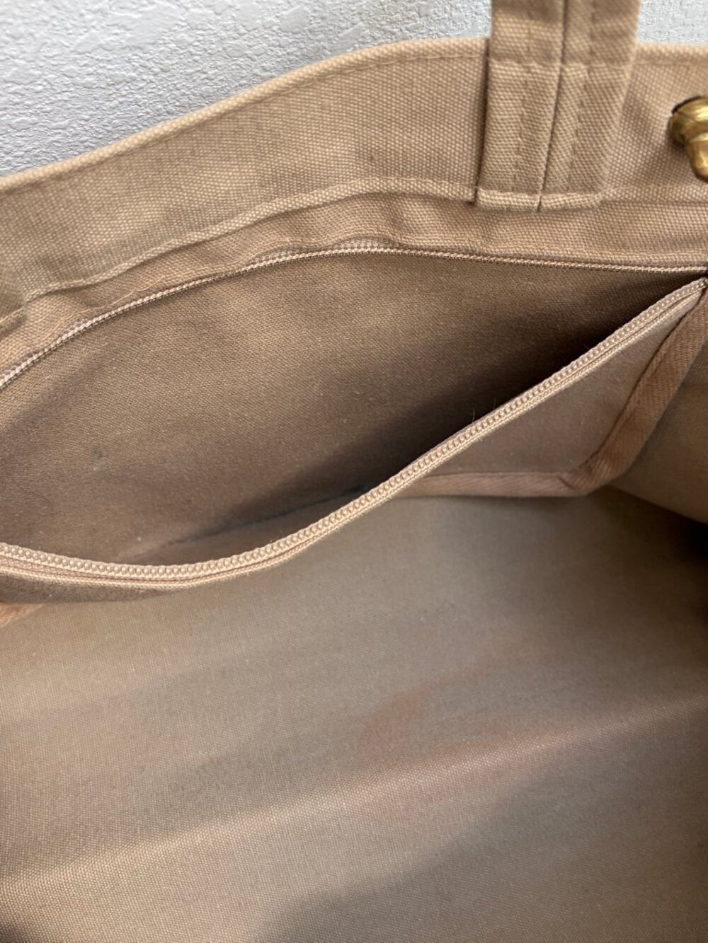 Vintage BONNIE CASHIN Tote for D Klein, tan + brown canvas, very rare, 1977, GVC - Picture 11 of 16